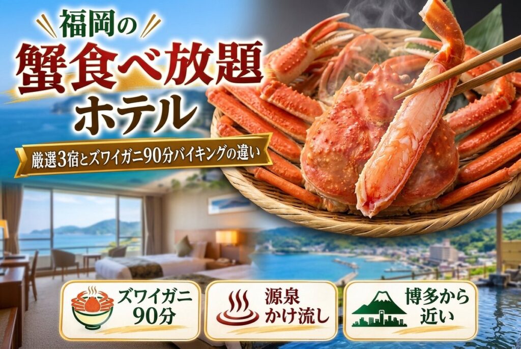 【福岡の蟹食べ放題ホテル】厳選3宿とズワイガニ90分バイキングの違い