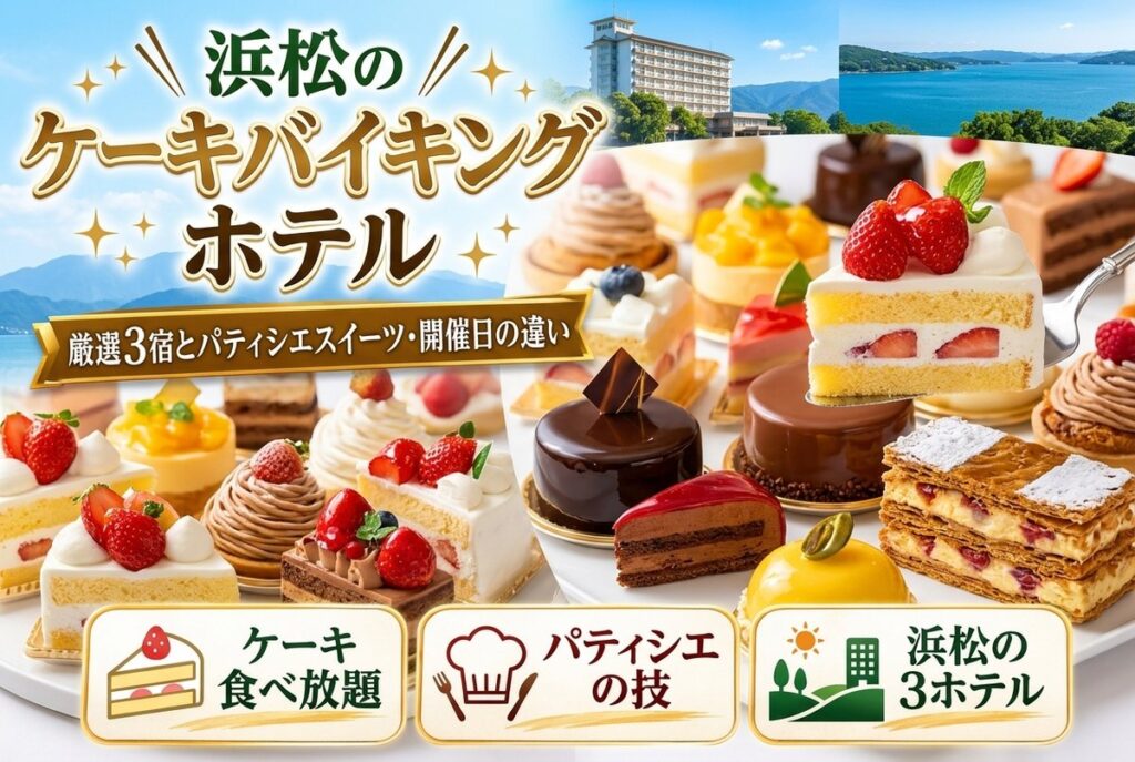 【浜松のケーキバイキングホテル】厳選3宿とパティシエスイーツ・開催日の違い