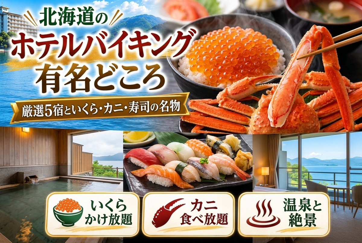 【北海道のホテルバイキング有名どころ】厳選5宿といくら・カニ・寿司の名物