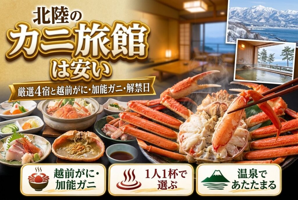 【北陸のカニ旅館は安い?】厳選4宿と越前がに・加能ガニ・解禁日