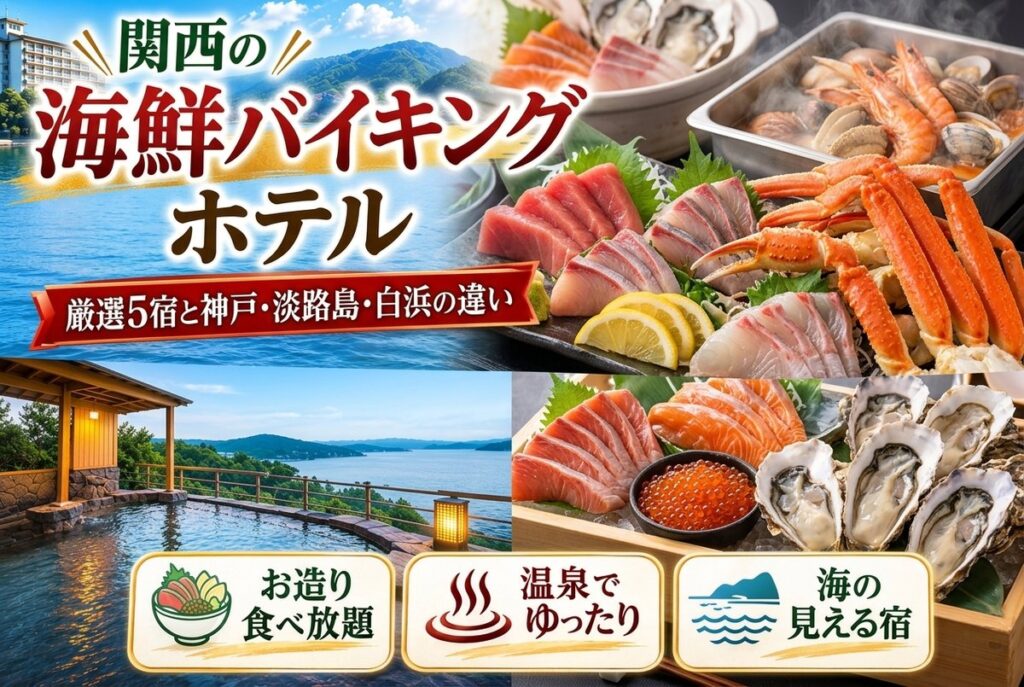 【関西の海鮮バイキングホテル】厳選5宿と神戸・淡路島・白浜の違い