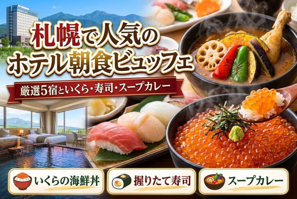 【札幌で人気のホテル朝食ビュッフェ】厳選5宿といくら・寿司・スープカレー