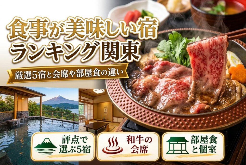 【食事が美味しい宿ランキング関東】厳選5宿と上州牛・常陸牛の会席や部屋食の違い