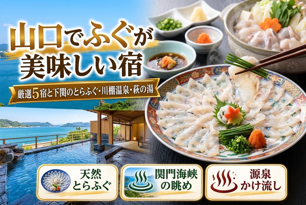 【山口でふぐが美味しい宿】厳選5宿と下関のとらふぐ・川棚温泉・萩の湯